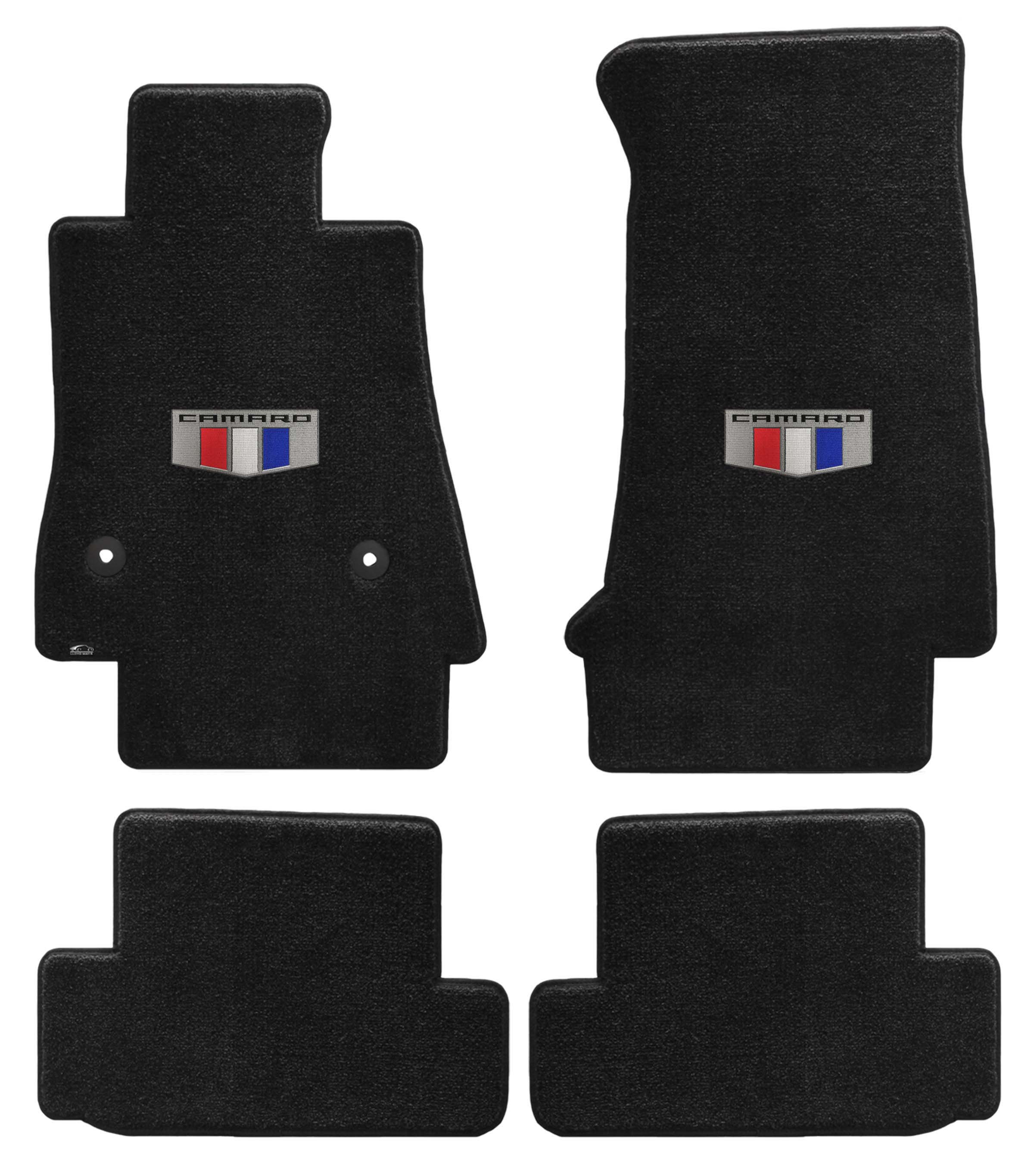 2016+ Camaro Ultimat Lloyds Floor Mats, Front and Rear Pairs with 6th Gen Camaro Shield Logo